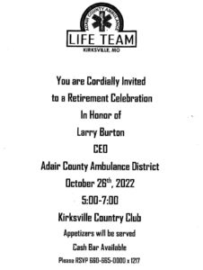Larry Burton Retirement Celebration Flyer